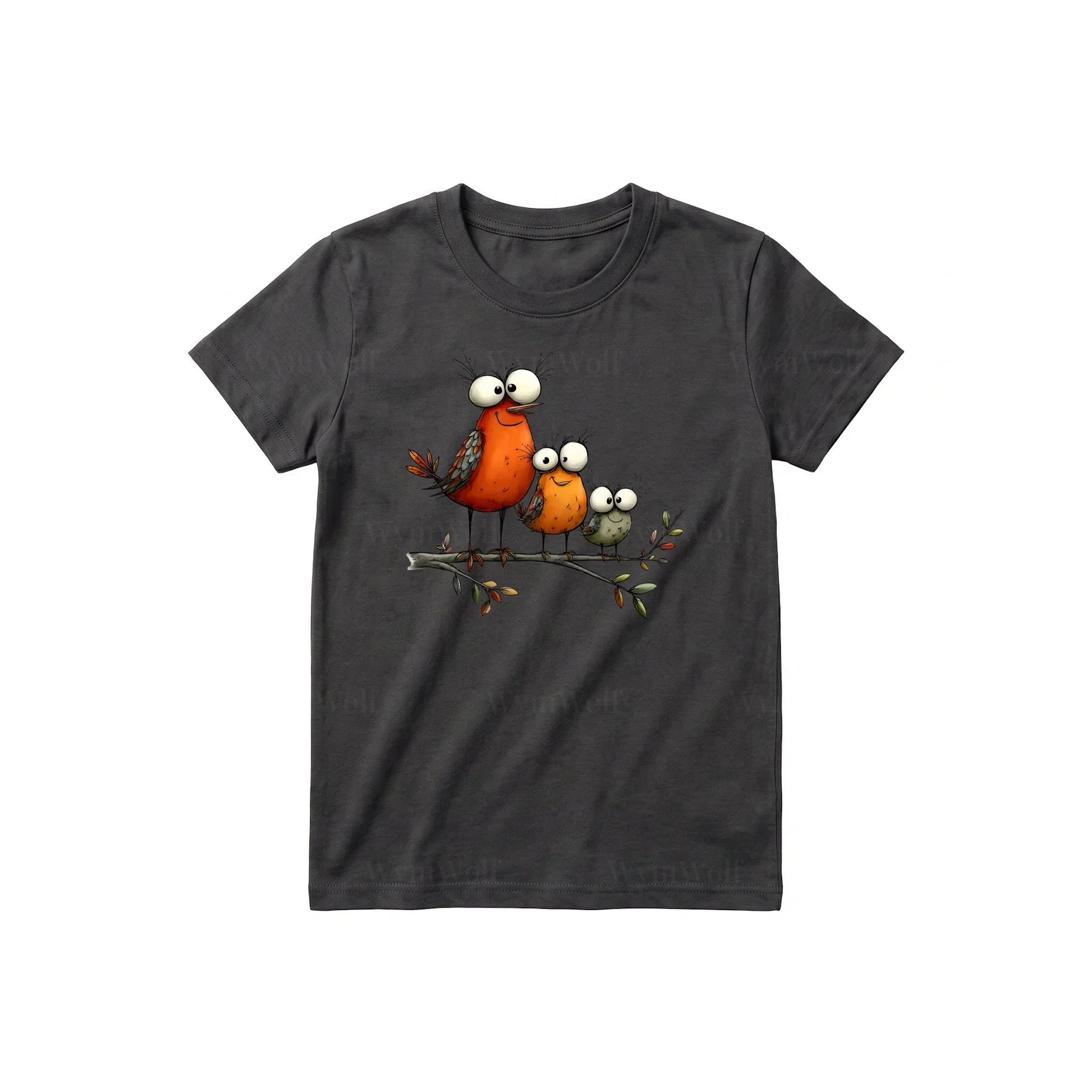 T-shirt Quirky Bird graphic 0026 - Dark Gray