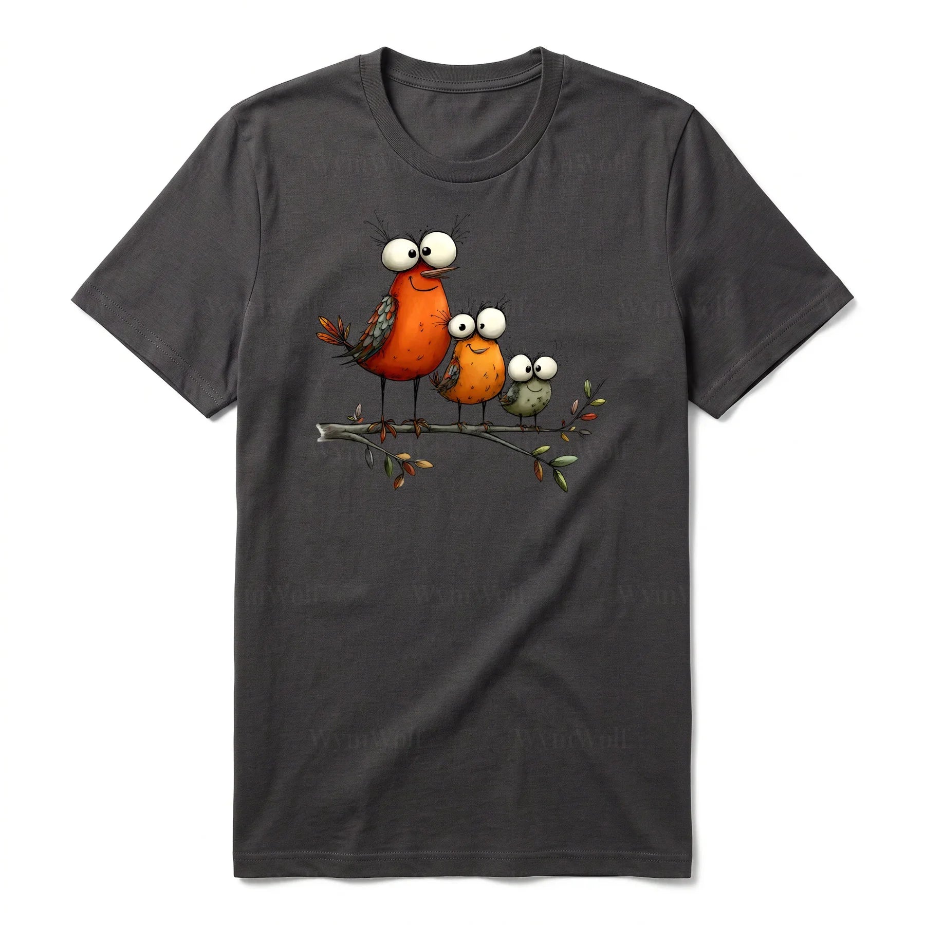 T-shirt Quirky Bird graphic 0026 - Dark Gray
