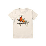 T-shirt Quirky Bird graphic 0026 - Natural