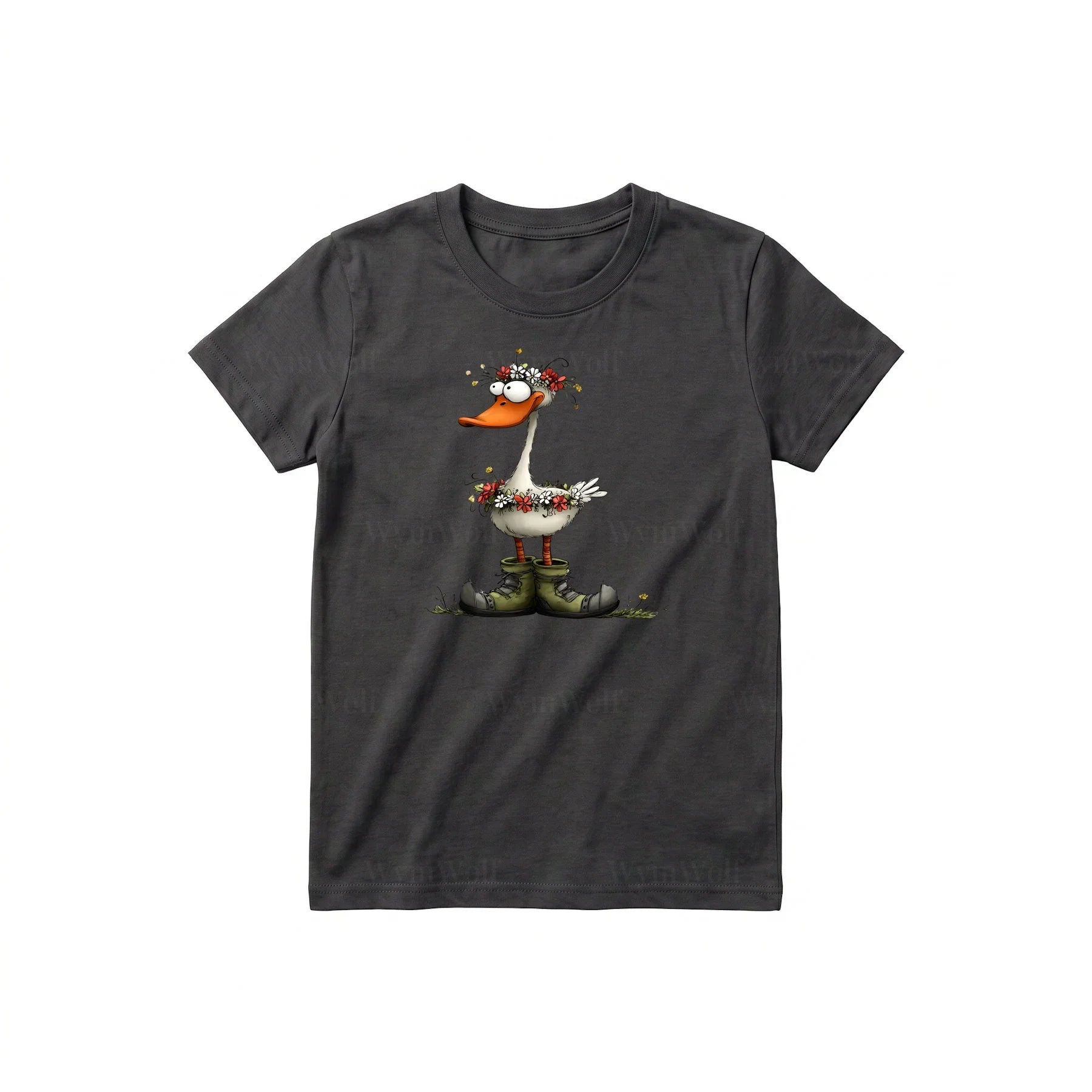 T-shirt Quirky Bird graphic 0027 - Dark Gray