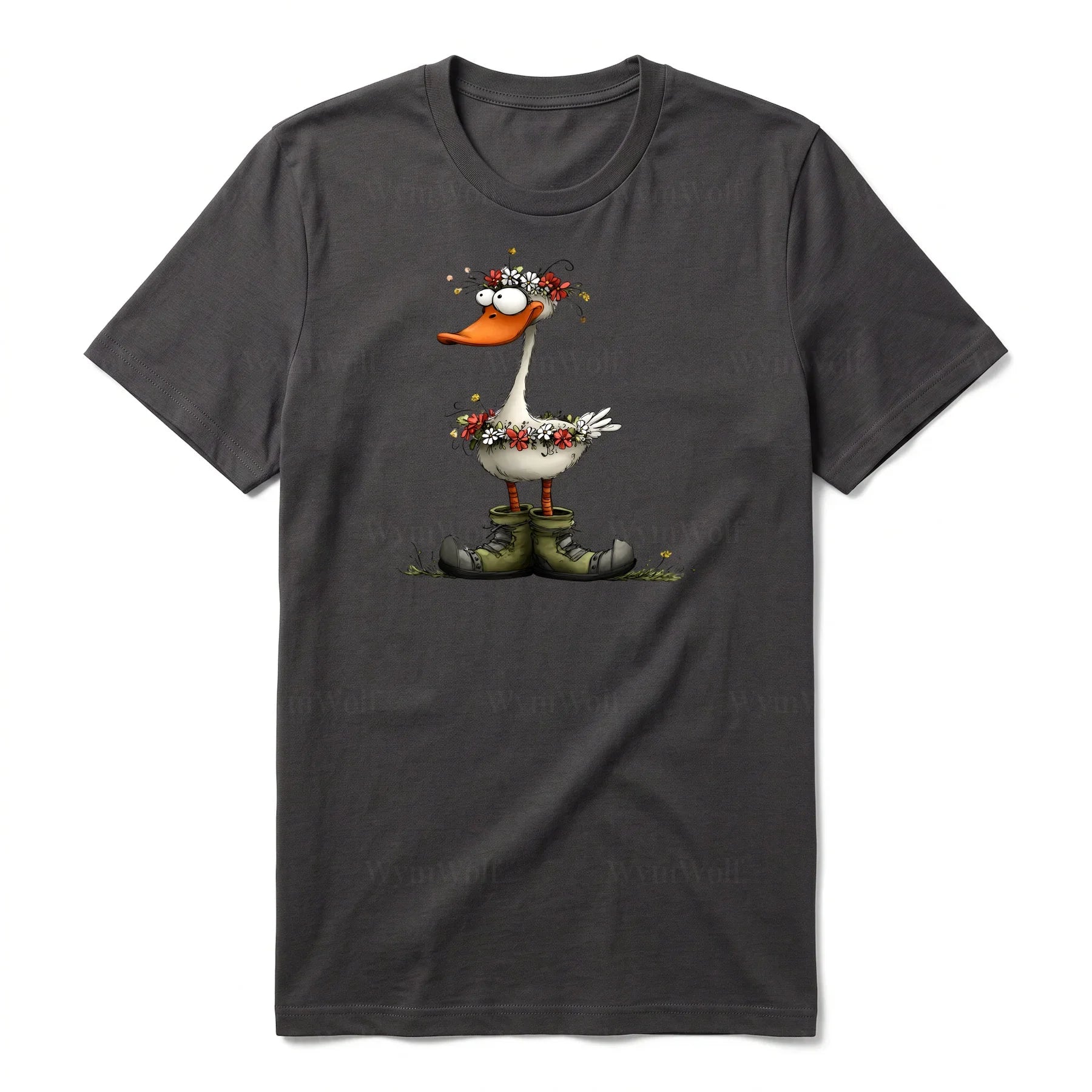 T-shirt Quirky Bird graphic 0027 - Dark Gray