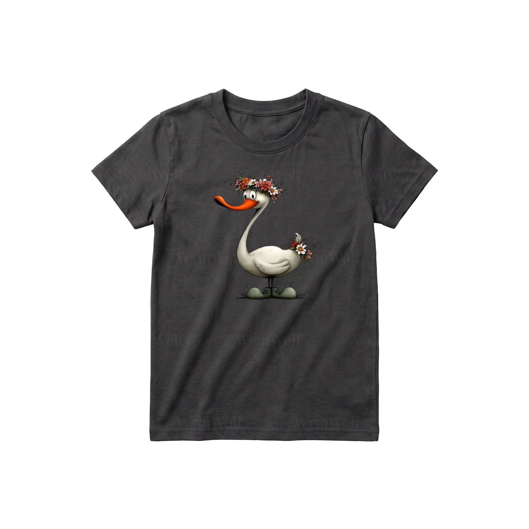 T-shirt Quirky Bird graphic 0029 - Dark Gray
