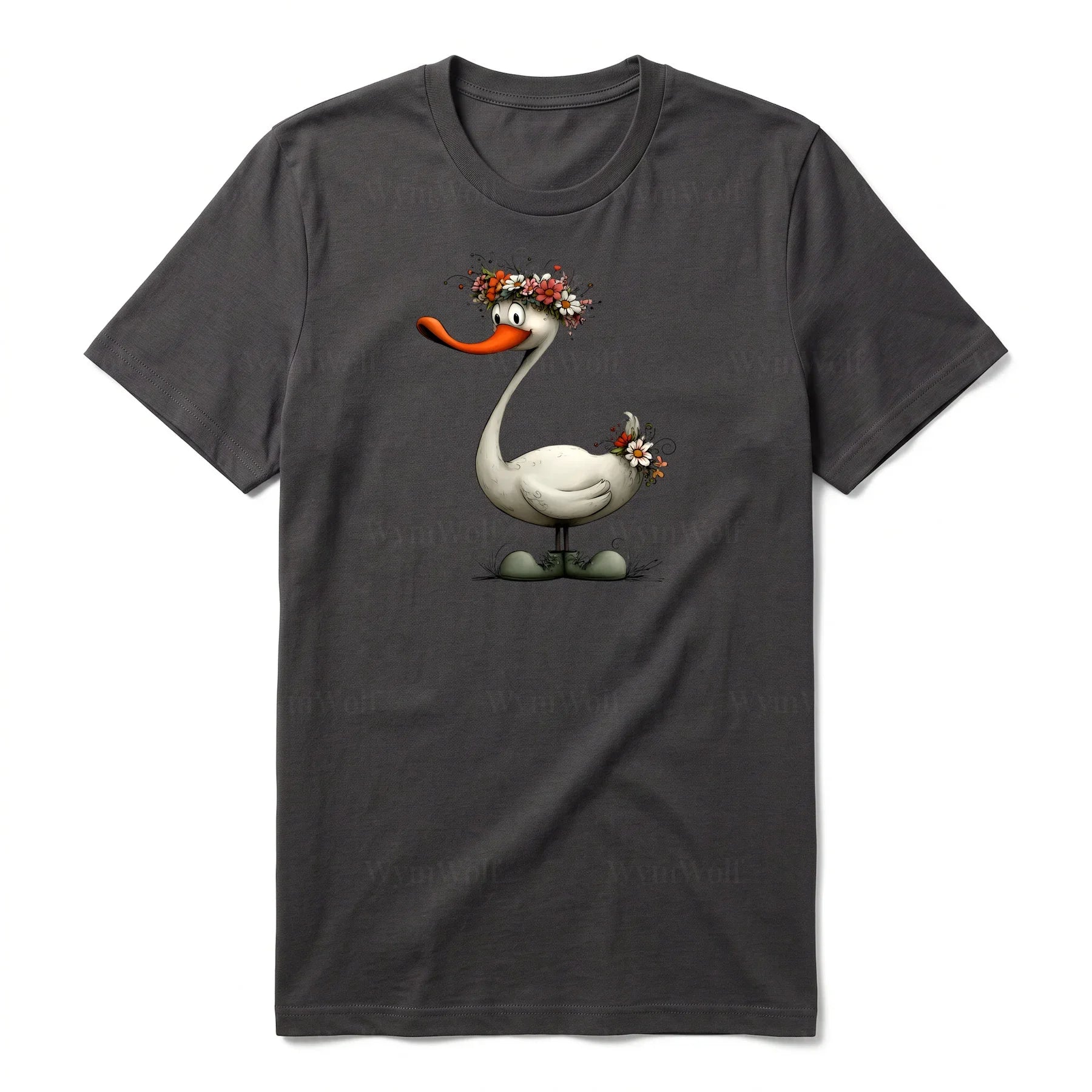 T-shirt Quirky Bird graphic 0029 - Dark Gray