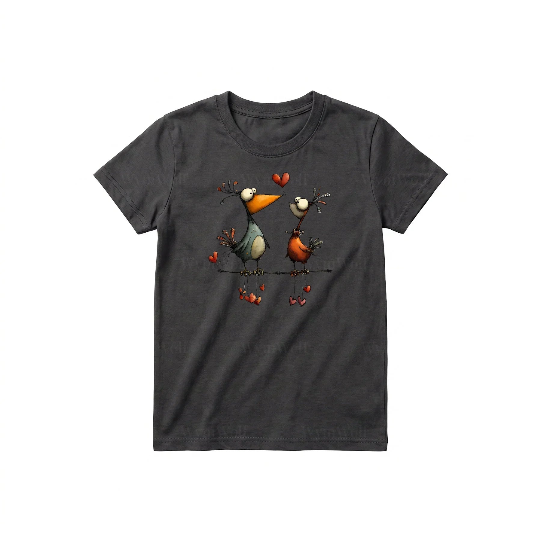 T-shirt Quirky Bird graphic 0034 - Dark Gray