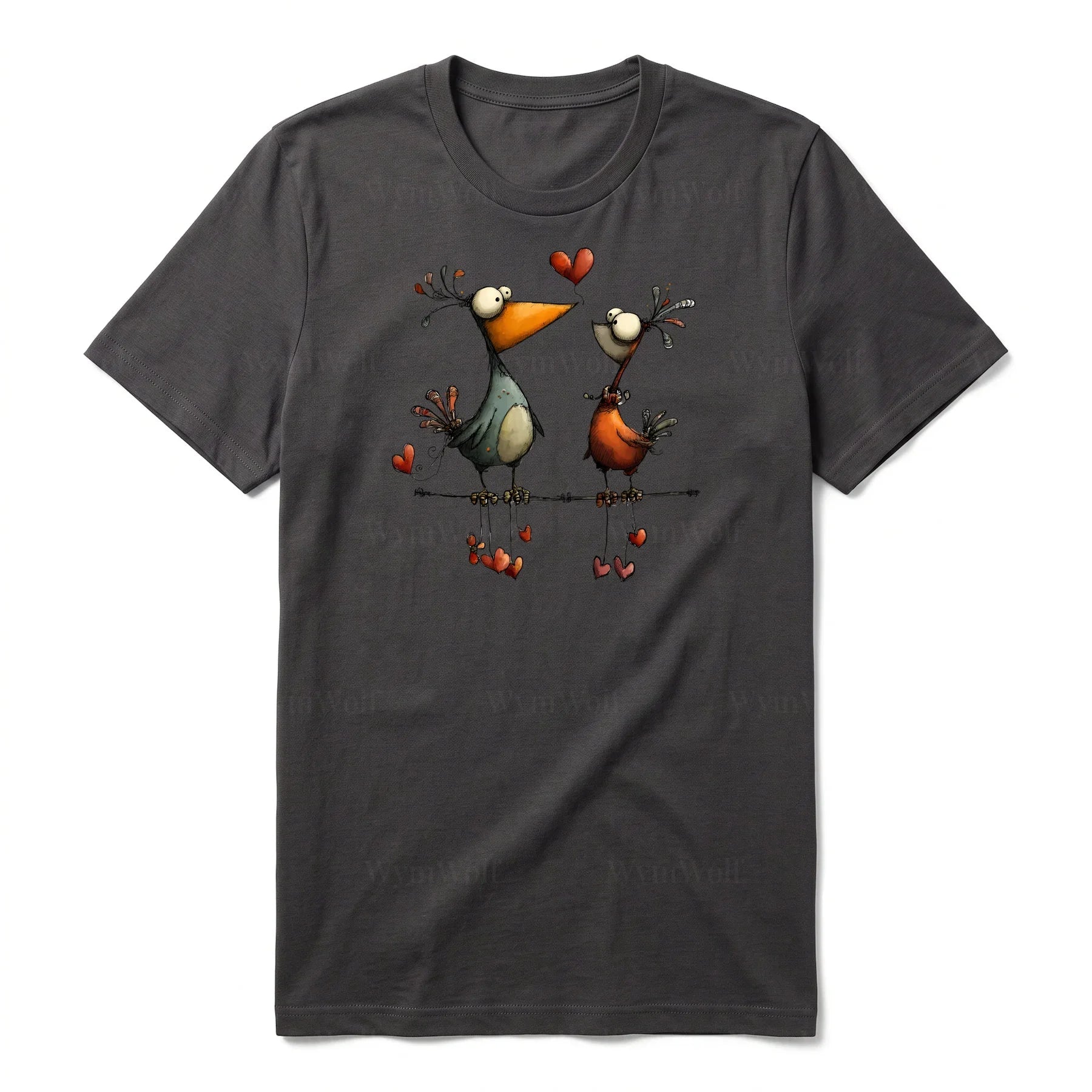 T-shirt Quirky Bird graphic 0034 - Dark Gray