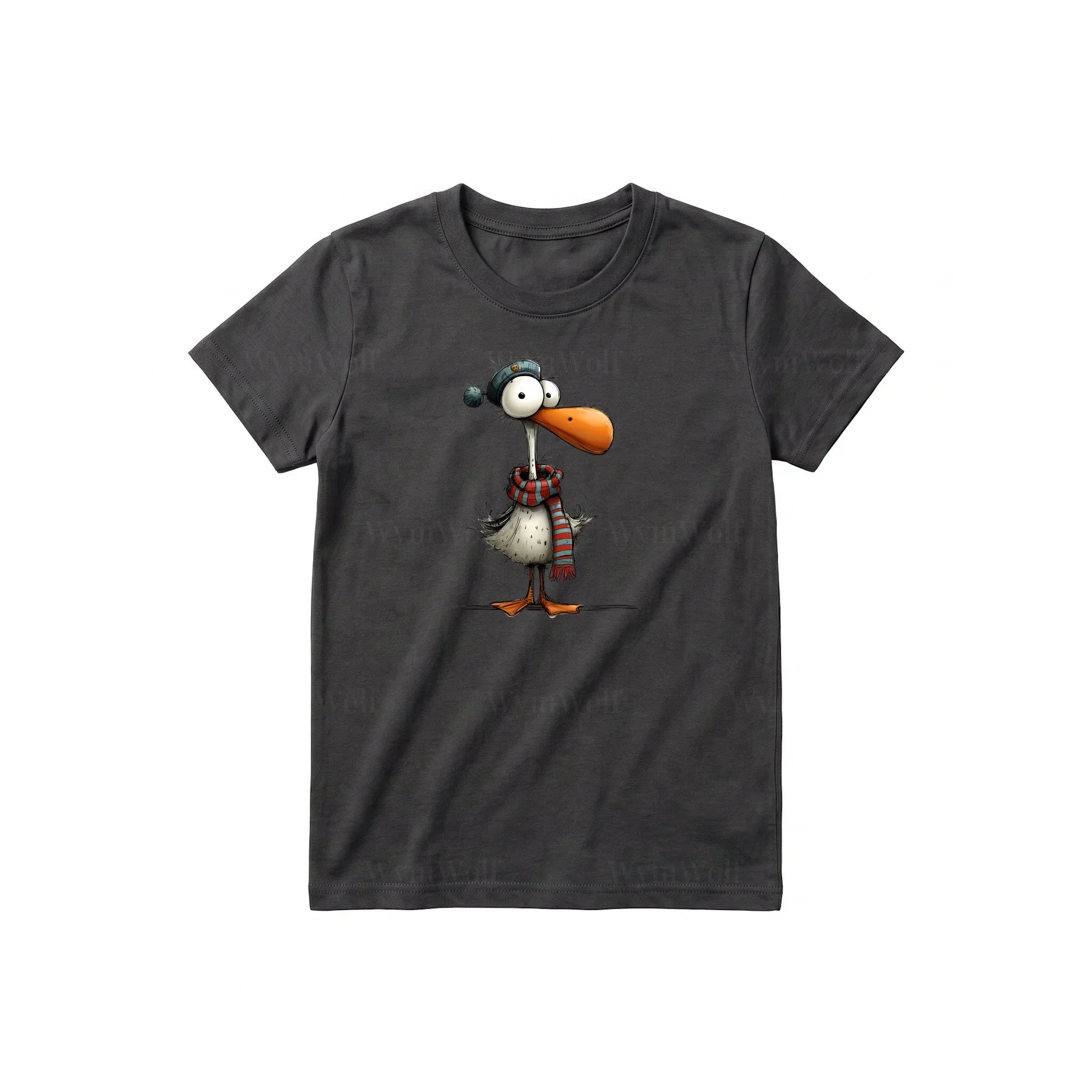 T-shirt Quirky Bird graphic 0035 - Dark Gray