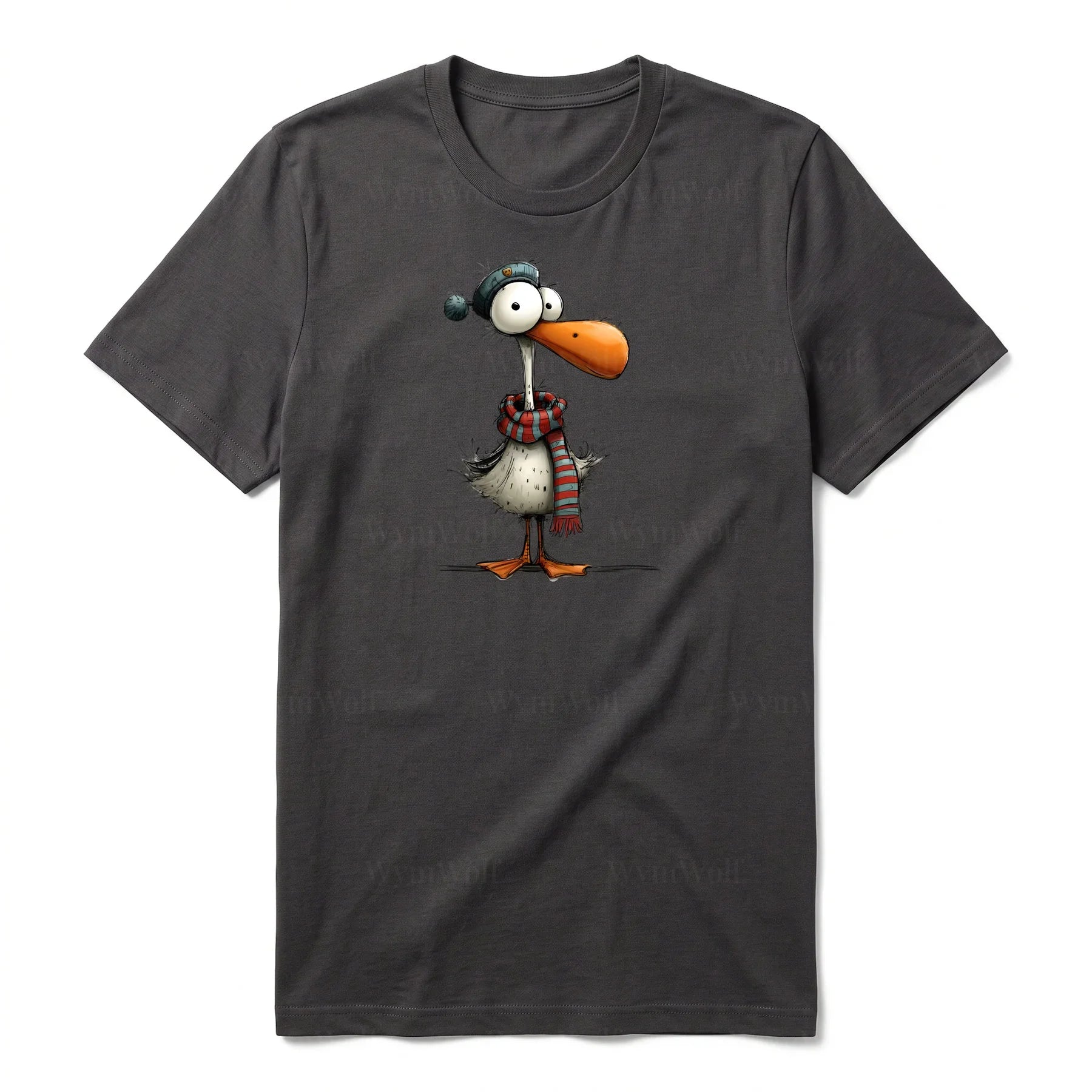 T-shirt Quirky Bird graphic 0035 - Dark Gray