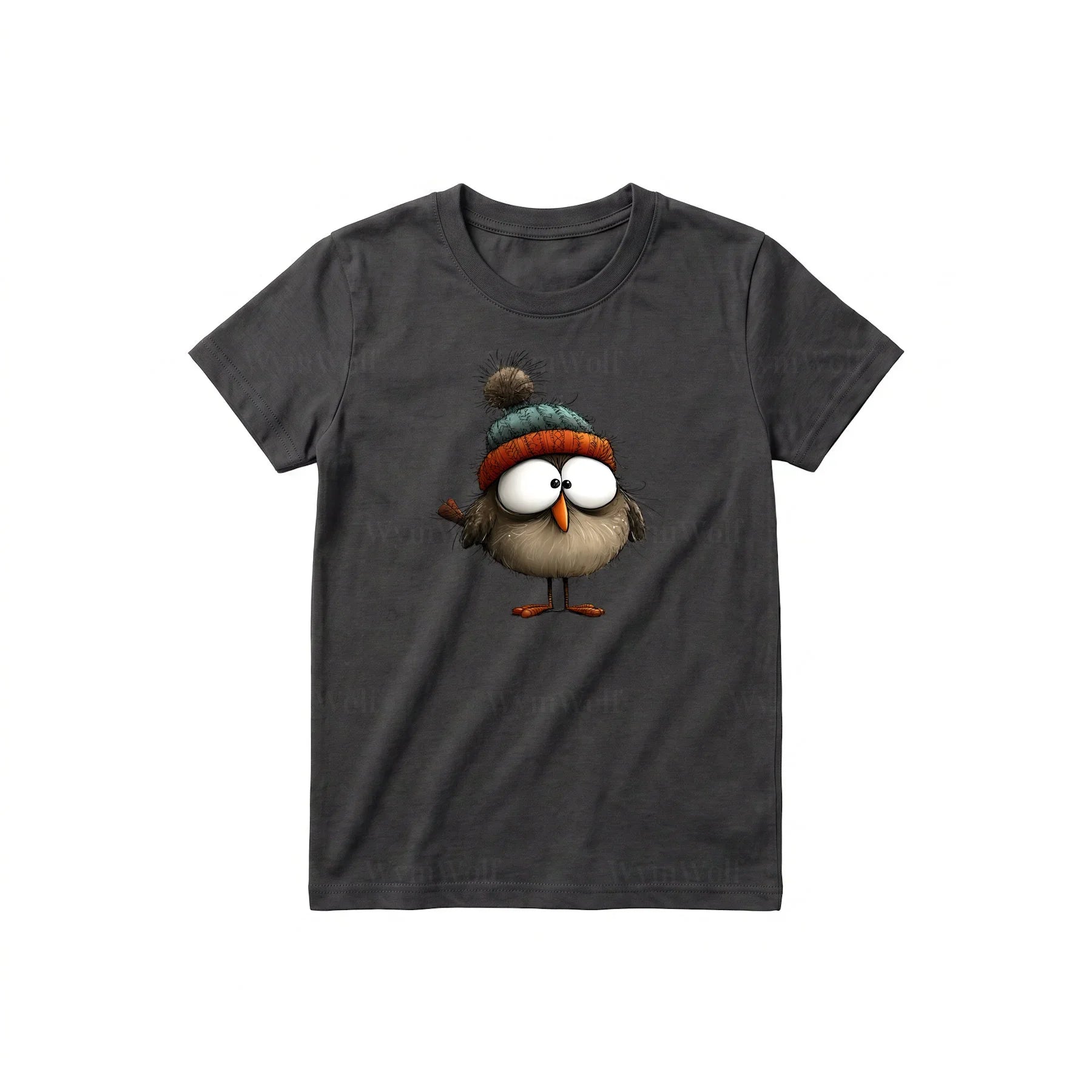 T-shirt Quirky Bird graphic 0037 - Dark Gray