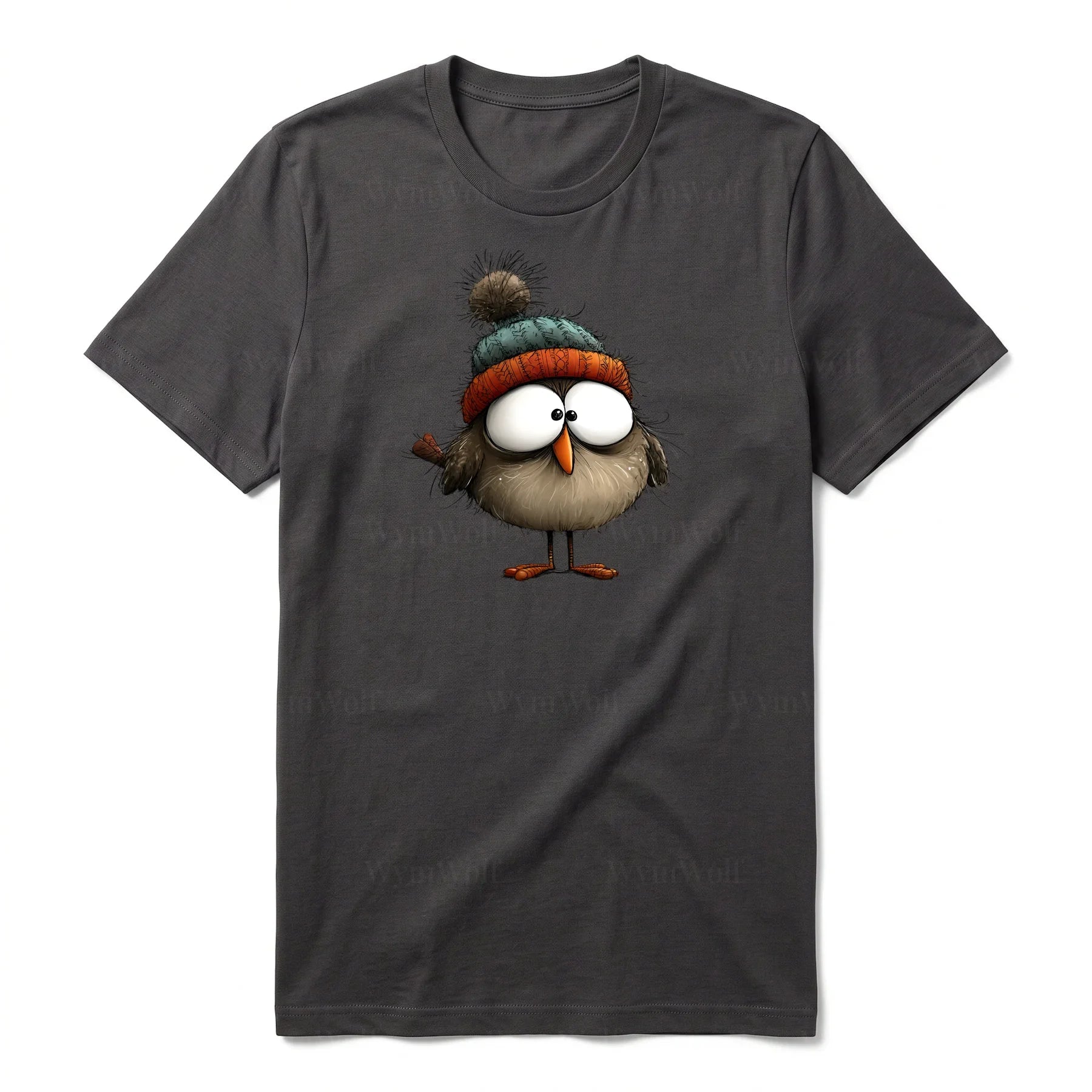 T-shirt Quirky Bird graphic 0037 - Dark Gray