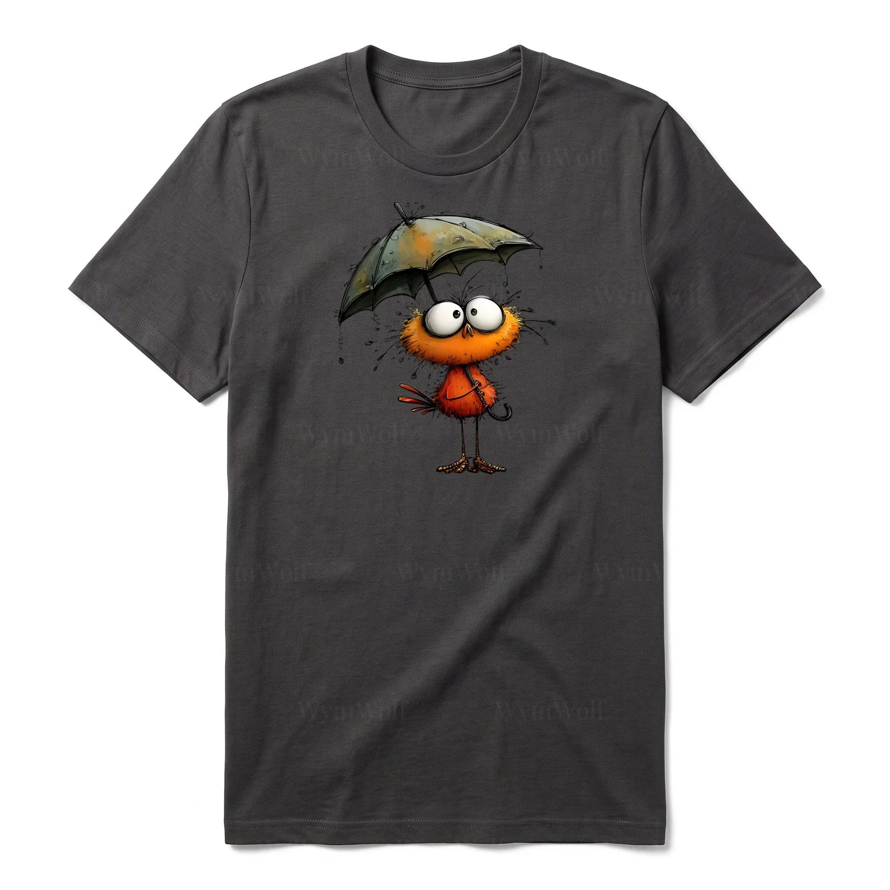 T-shirt Quirky Bird graphic 0038 - Dark Gray