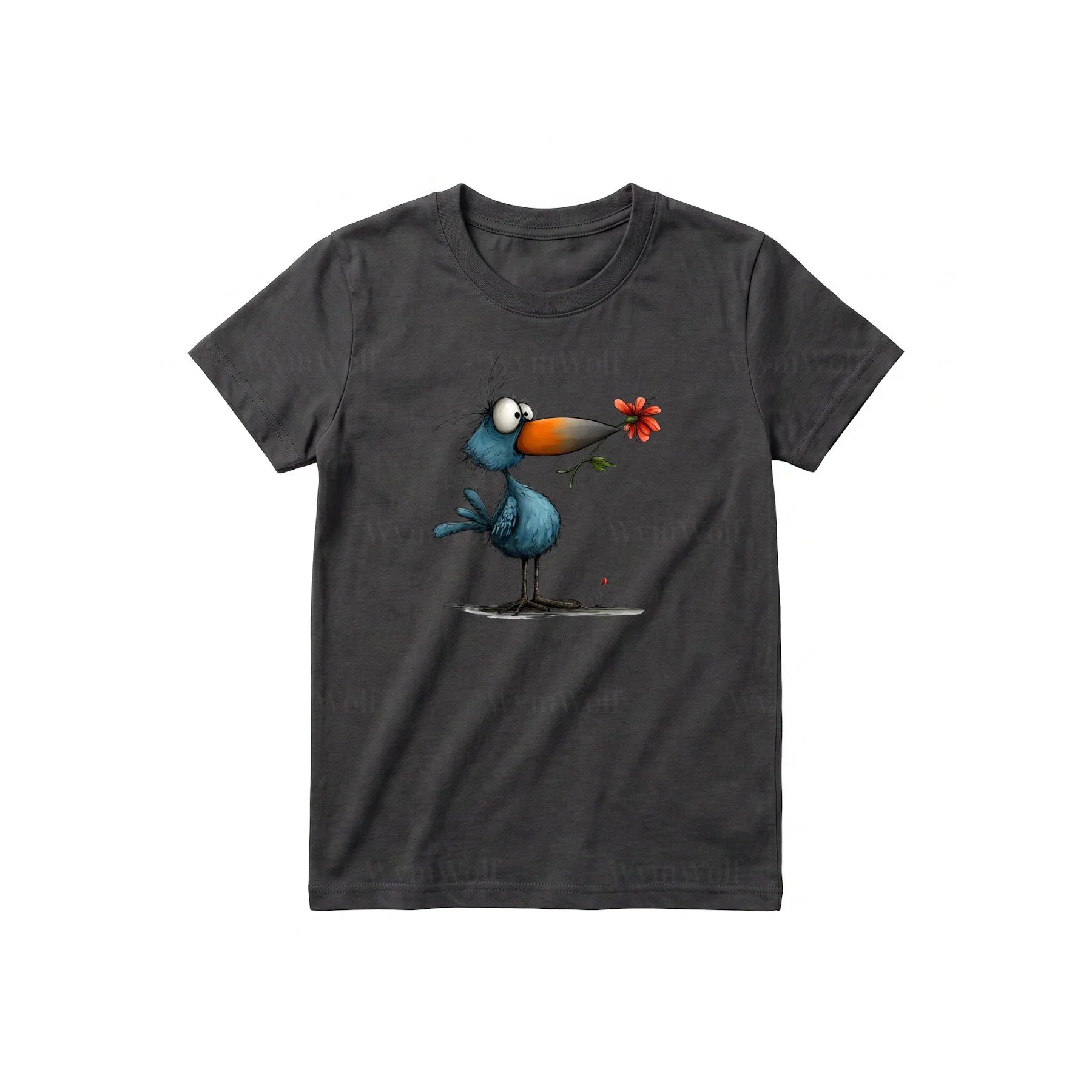 T-shirt Quirky Bird graphic 0039 - Dark Gray