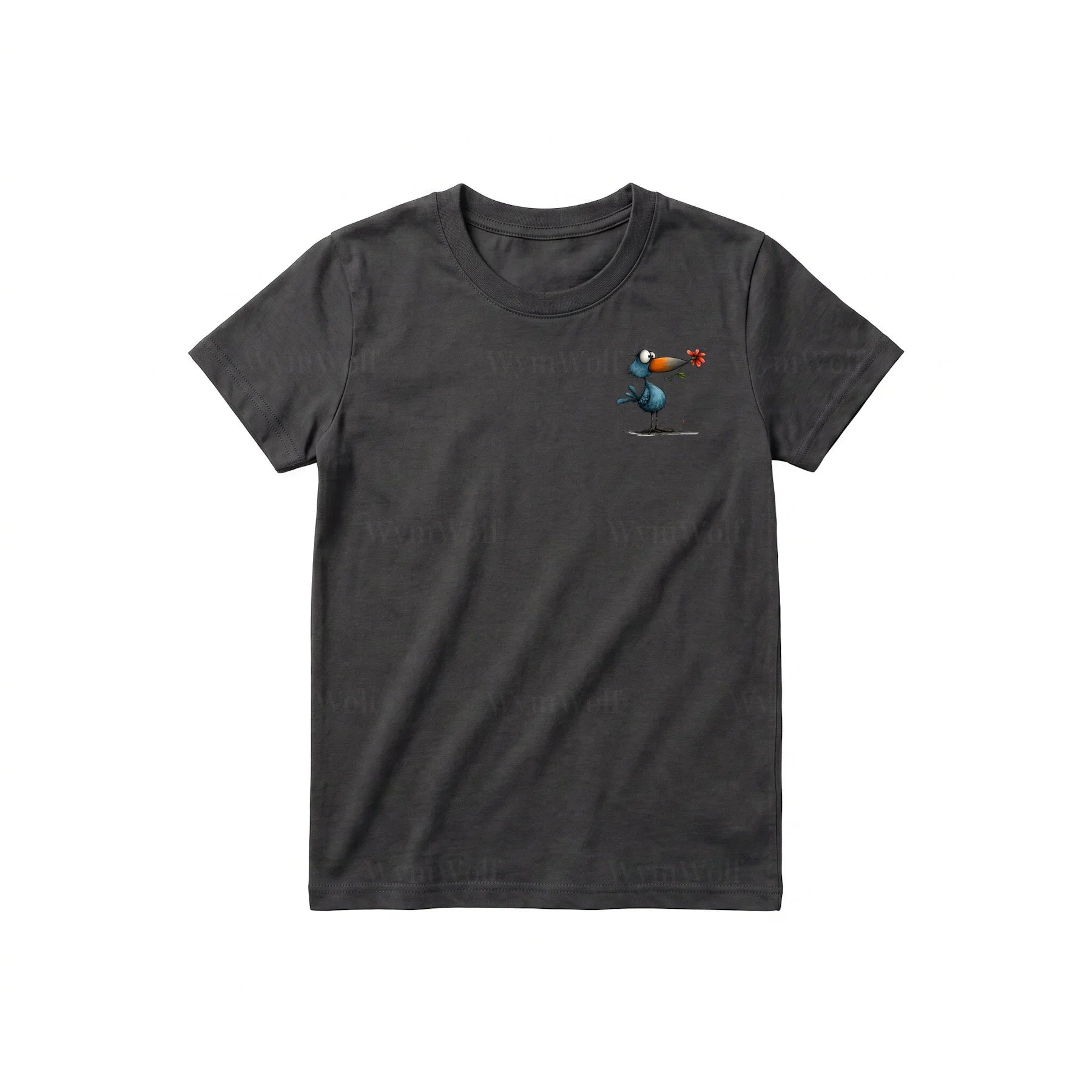 T-shirt Quirky Bird graphic 0039 - Dark Gray
