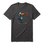 T-shirt Quirky Bird graphic 0039 - Dark Gray