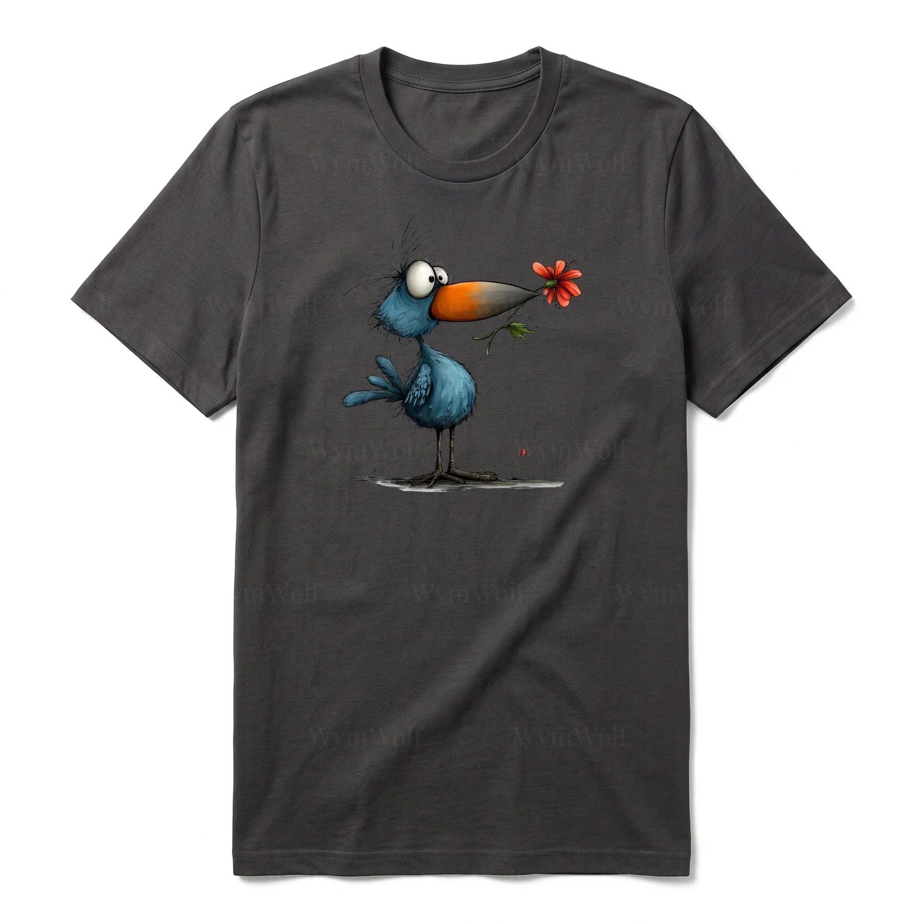 T-shirt Quirky Bird graphic 0039 - Dark Gray