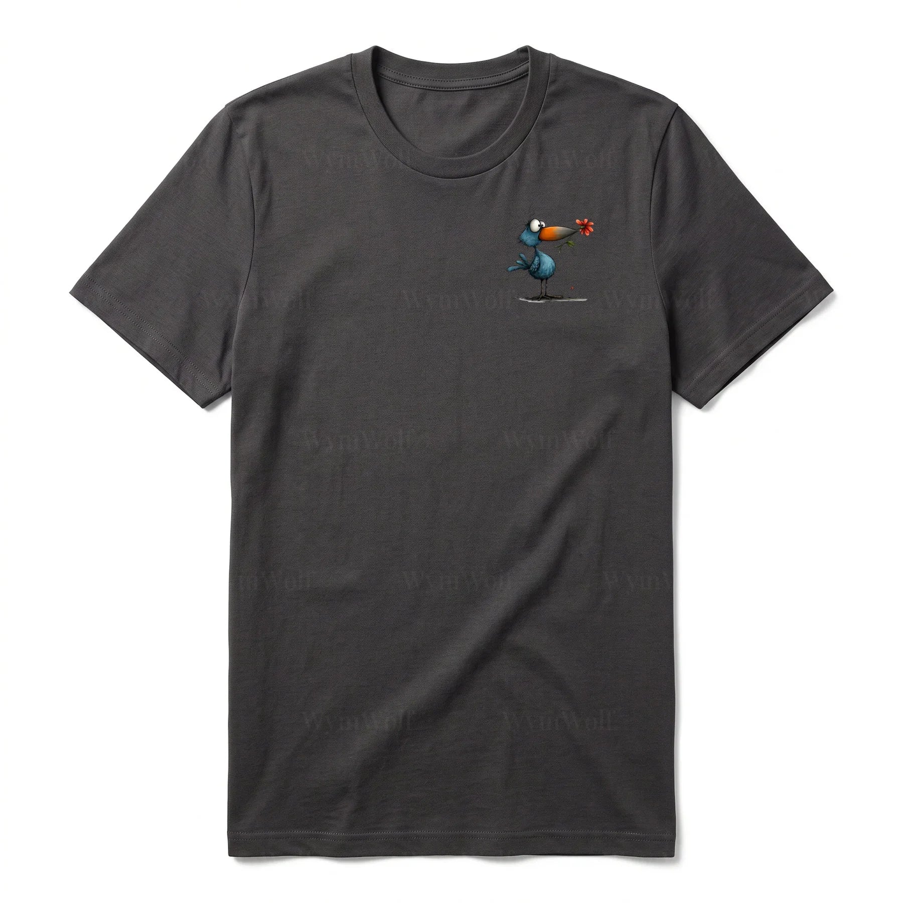 T-shirt Quirky Bird graphic 0039 - Dark Gray