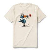 T-shirt Quirky Bird graphic 0039 - Natural