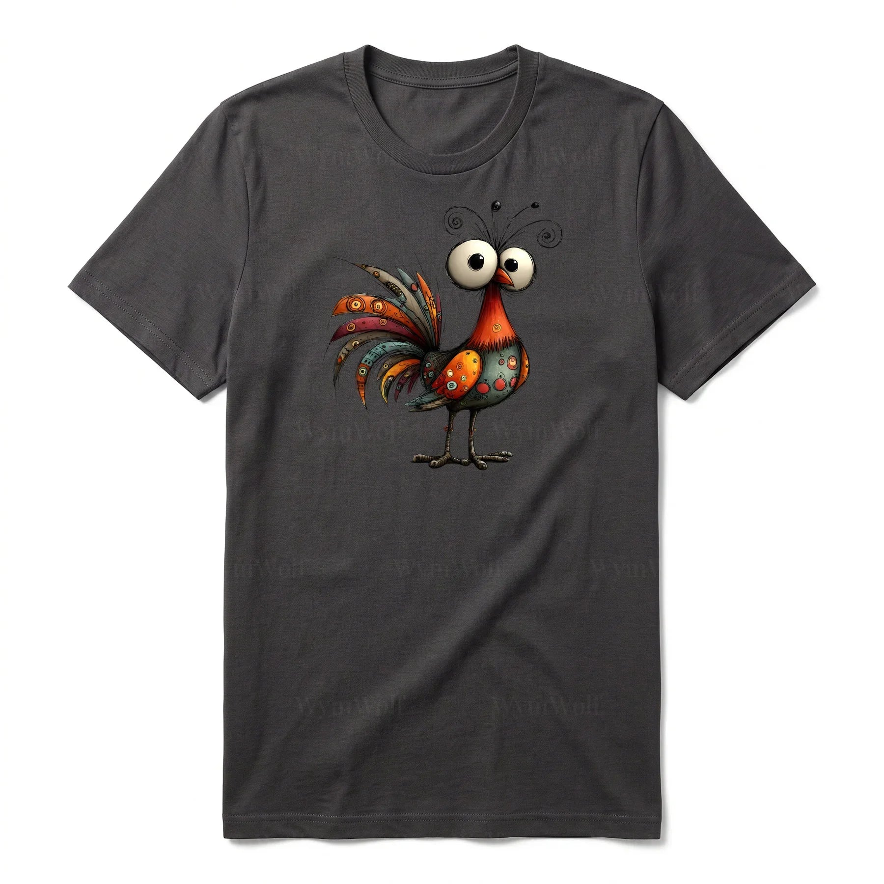 T-shirt Quirky Bird graphic 0040 - Dark Gray