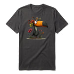 T-shirt Quirky Bird graphic 0041 - Dark Gray
