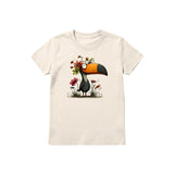 T-shirt Quirky Bird graphic 0041 - Natural