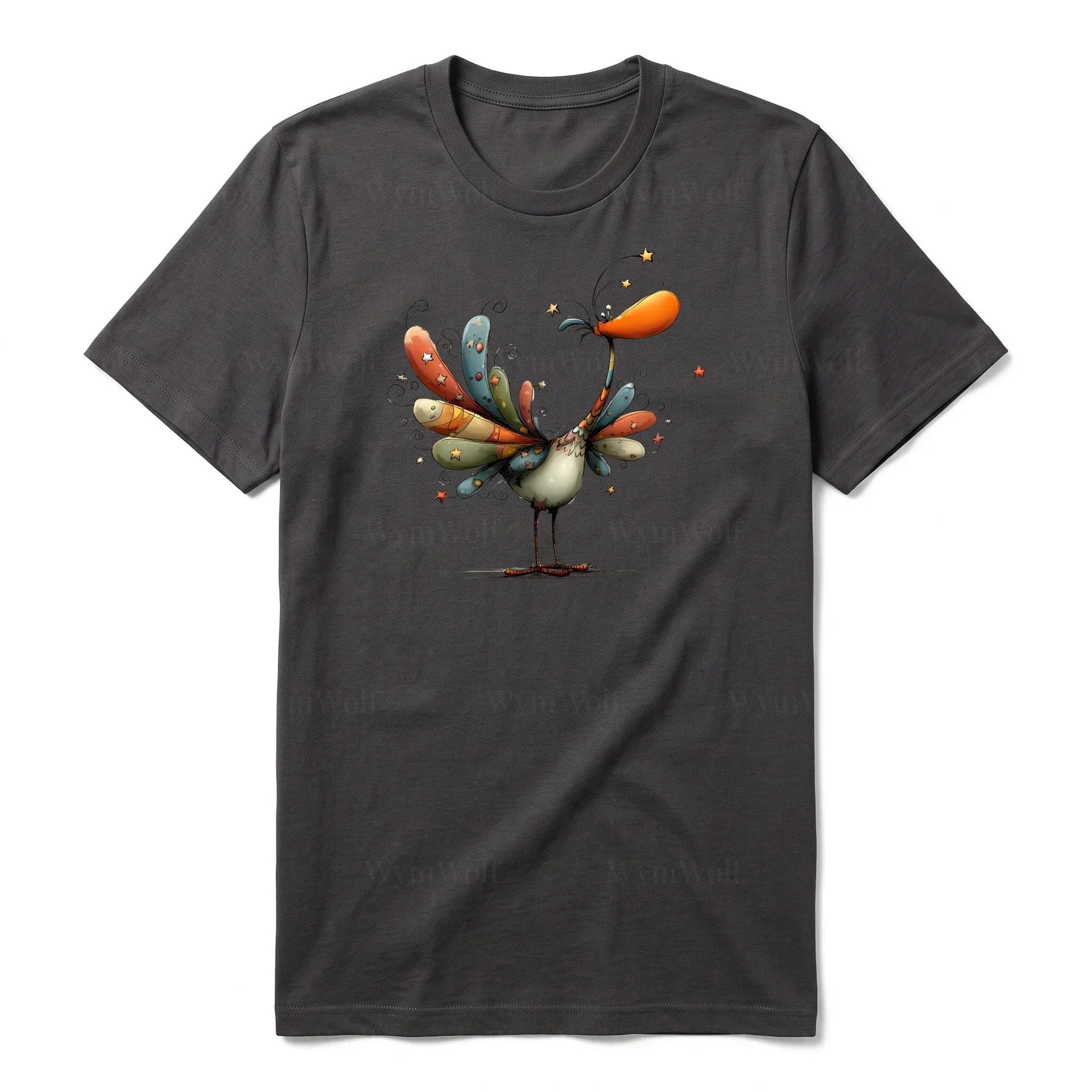 T-shirt Quirky Bird graphic 0042 - Dark Gray