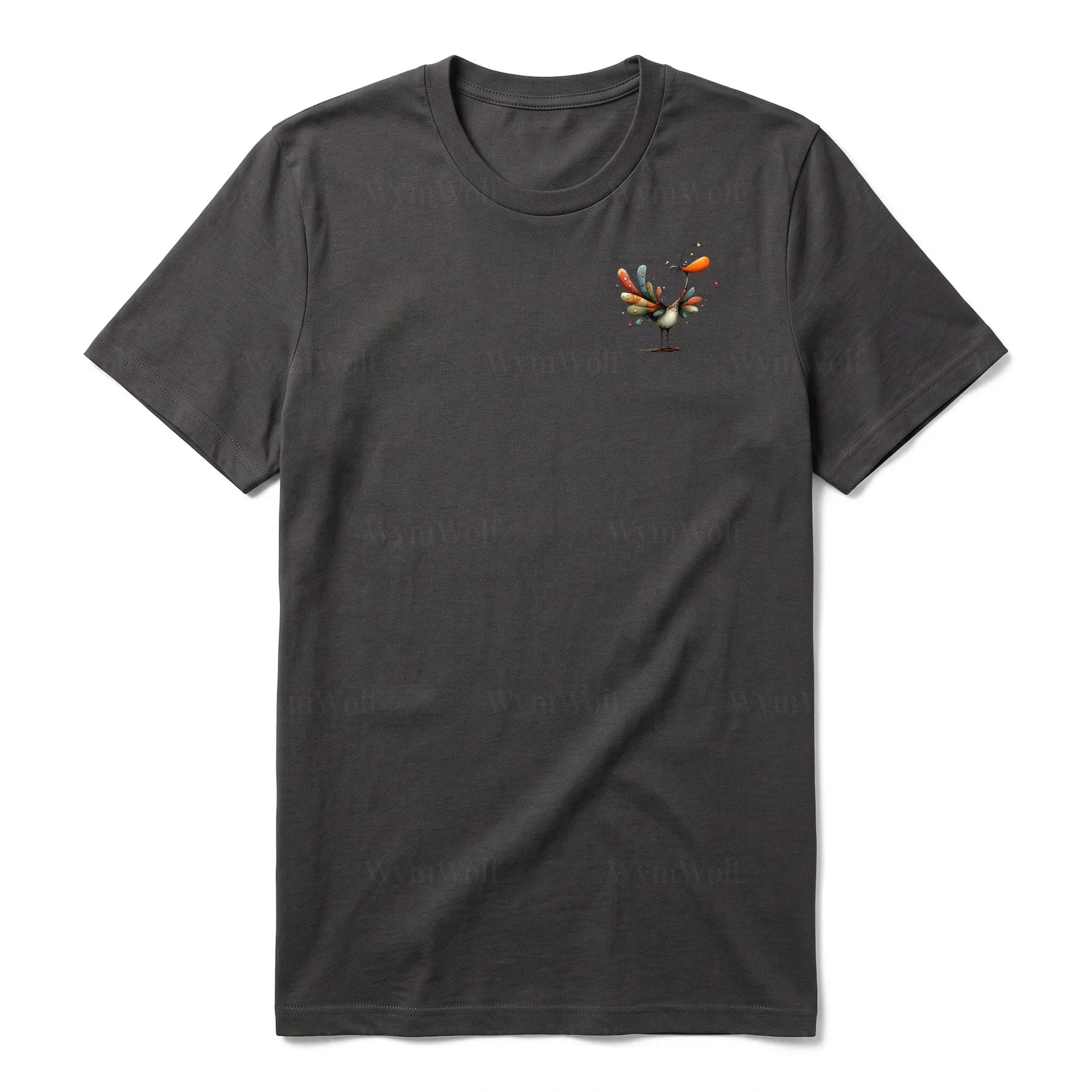 T-shirt Quirky Bird graphic 0042 - Dark Gray