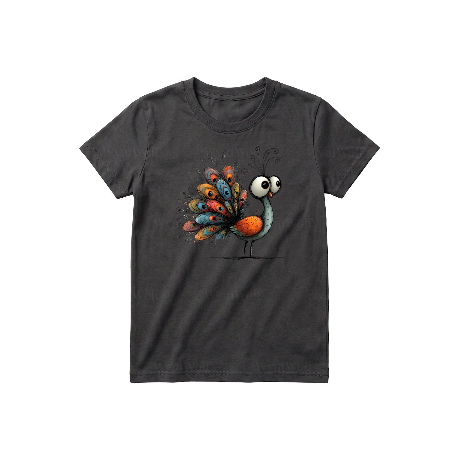 T-shirt Quirky Bird graphic 0043 - Dark Gray