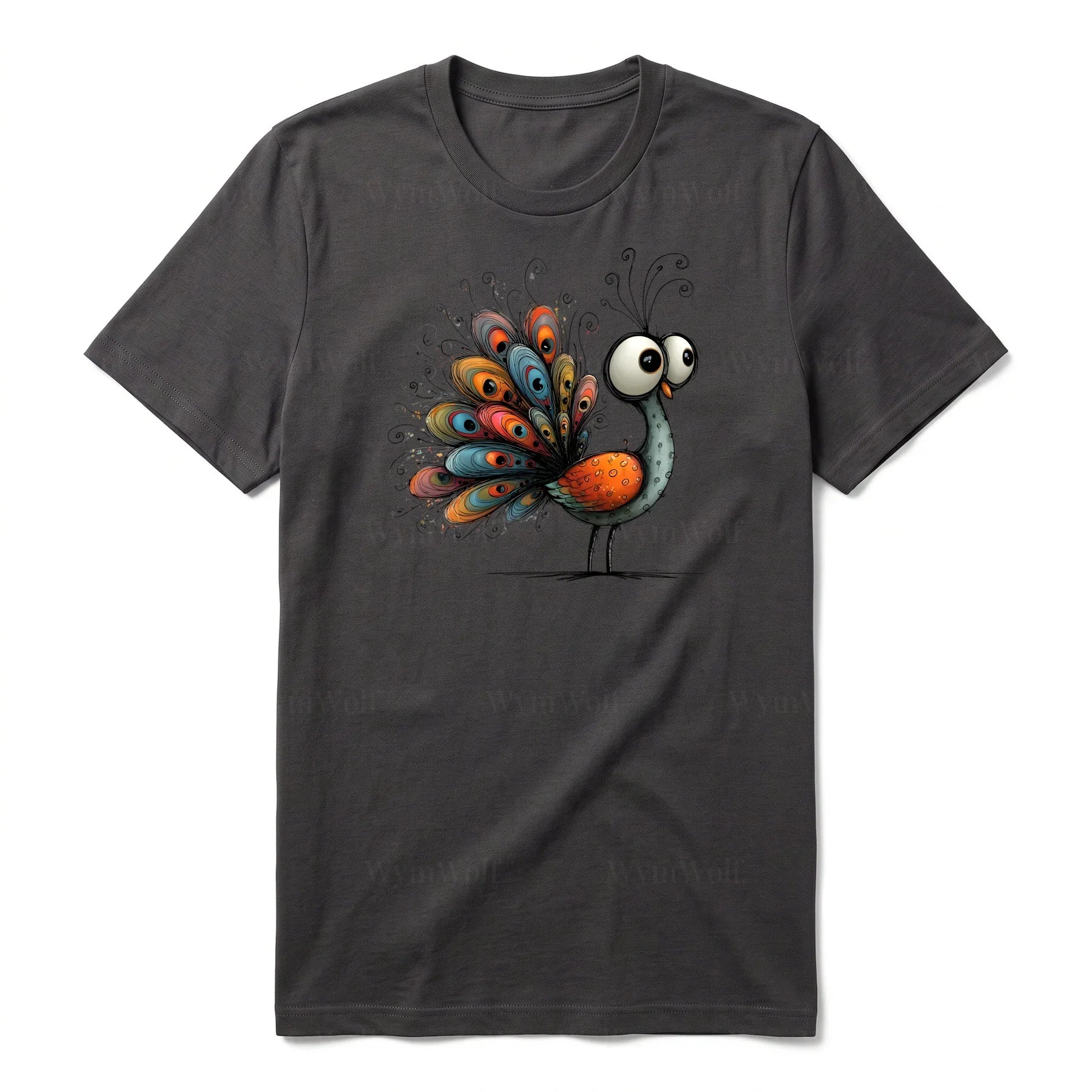 T-shirt Quirky Bird graphic 0043 - Dark Gray