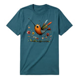 T-shirt Quirky Bird graphic 0044 - Deep Teal