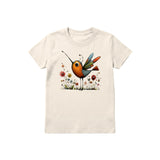 T-shirt Quirky Bird graphic 0044 - Natural