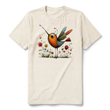 T-shirt Quirky Bird graphic 0044 - Natural