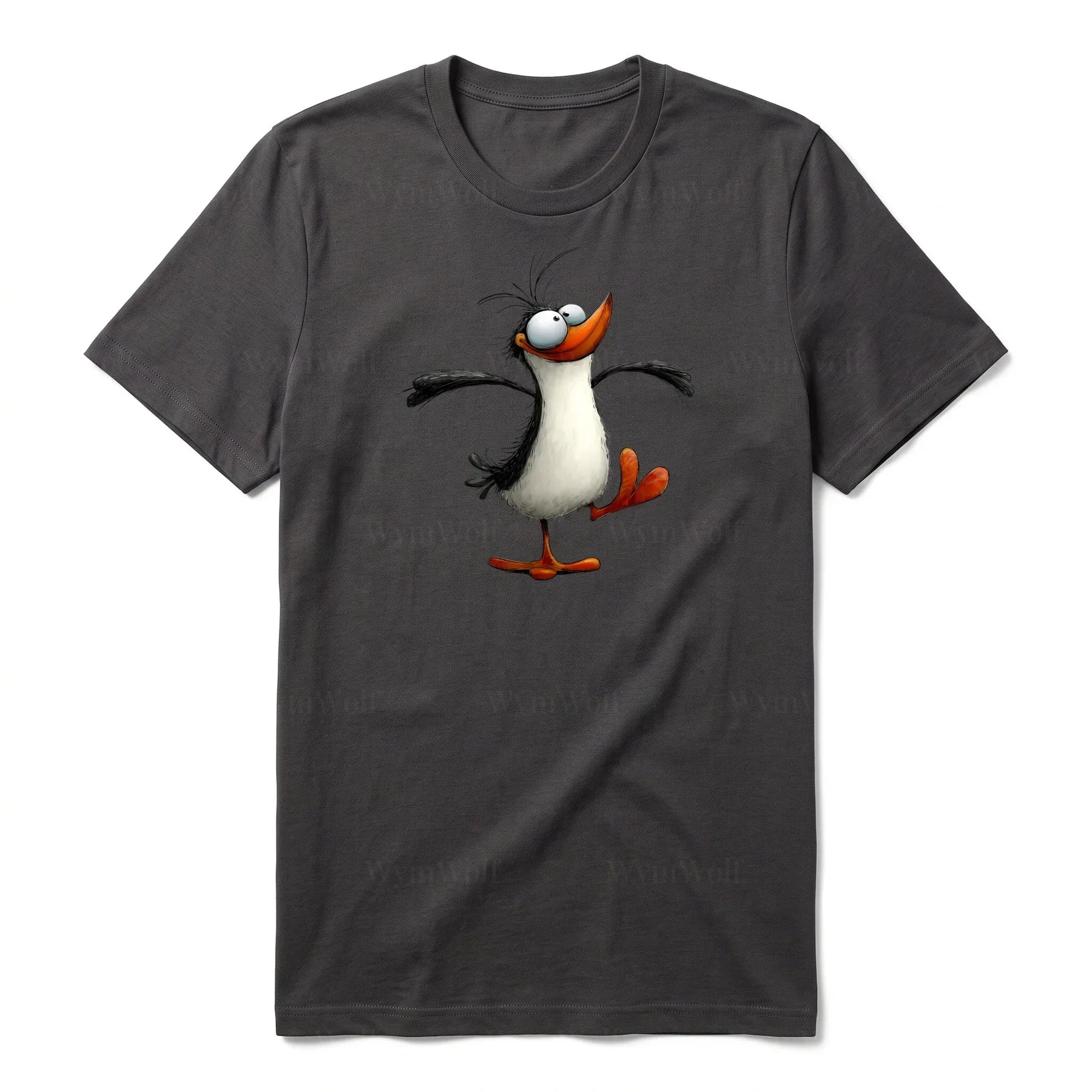 T-shirt Quirky Bird graphic 0045 - Dark Gray