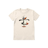 T-shirt Quirky Bird graphic 0045 - Natural