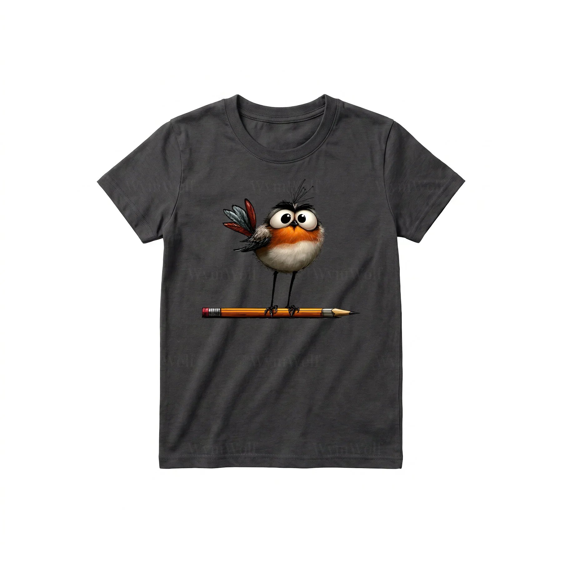 T-shirt Quirky Bird graphic 0046 - Dark Gray