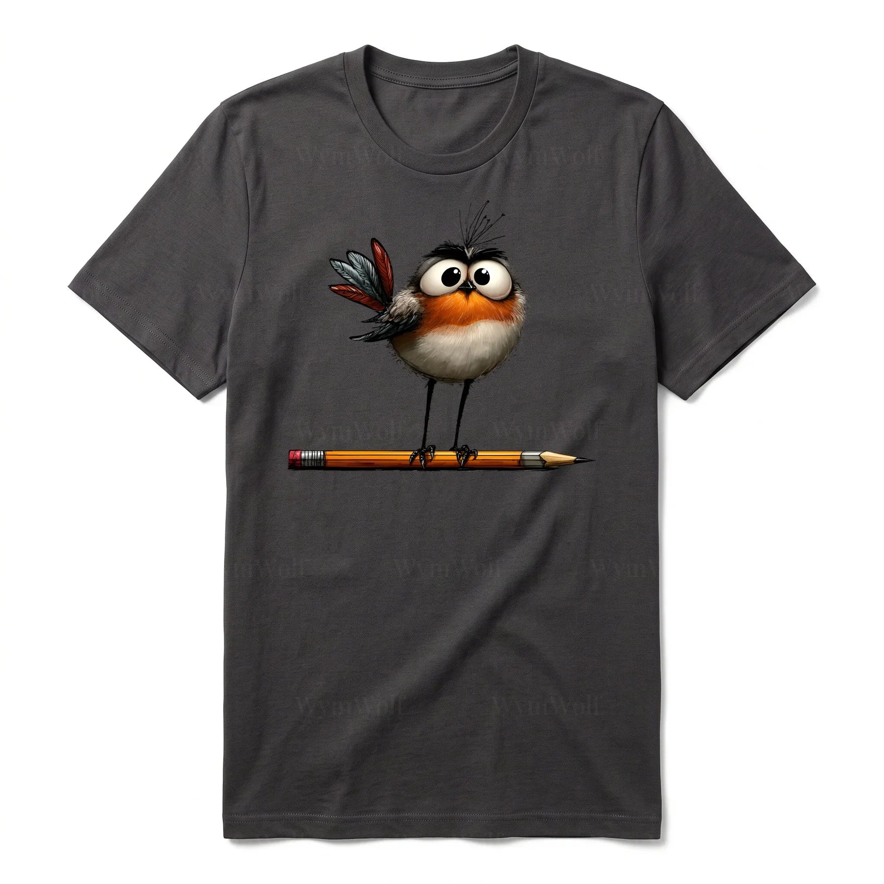 T-shirt Quirky Bird graphic 0046 - Dark Gray