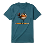 T-shirt Quirky Bird graphic 0046 - Deep Teal