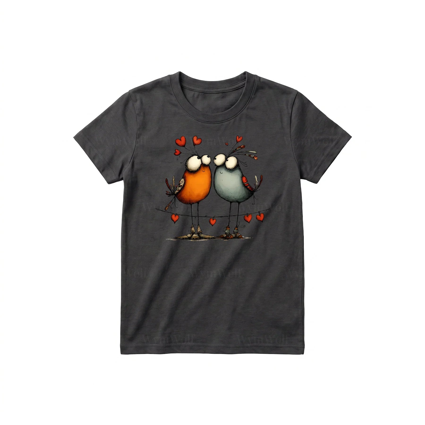 T-shirt Quirky Bird graphic 0047 - Dark Gray