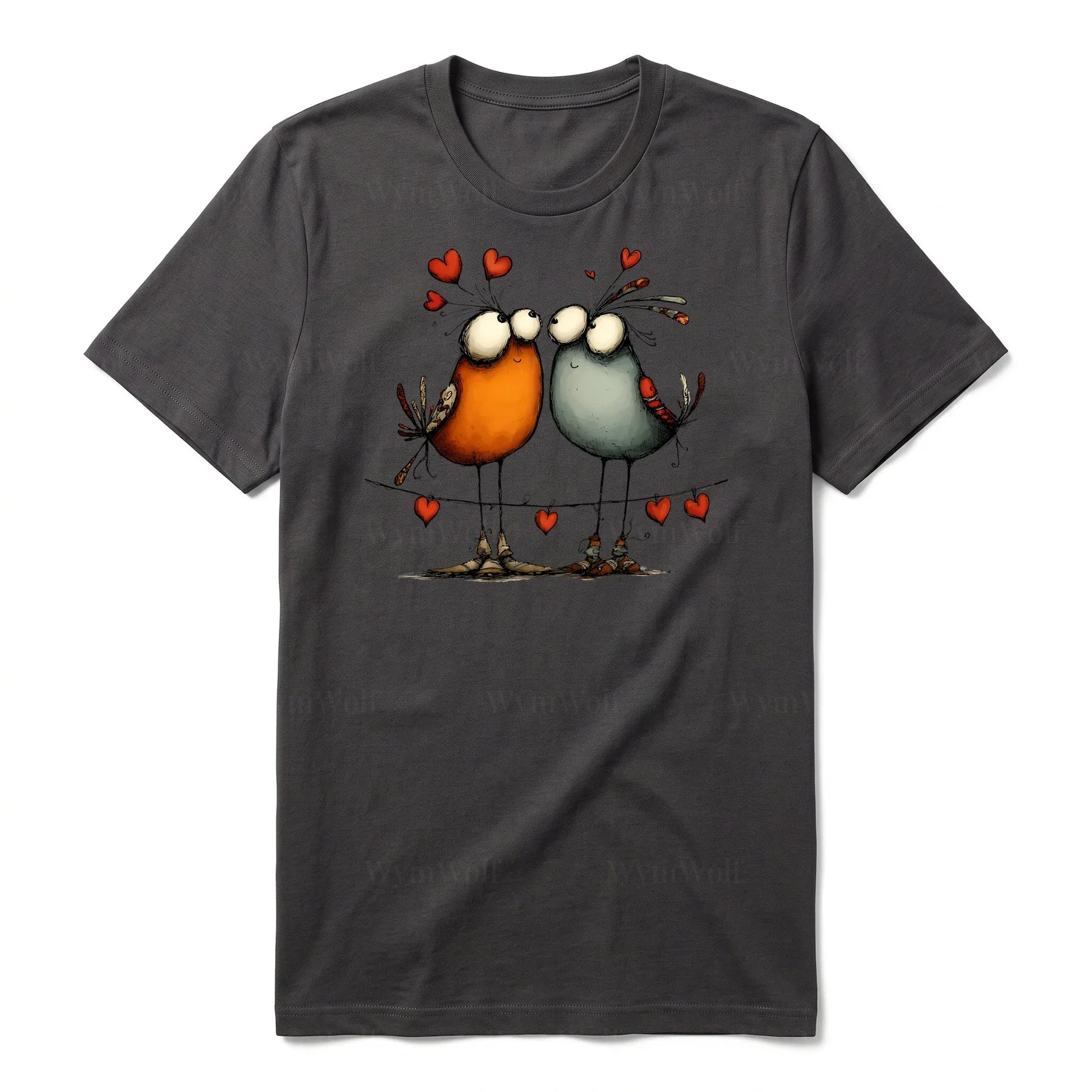 T-shirt Quirky Bird graphic 0047 - Dark Gray