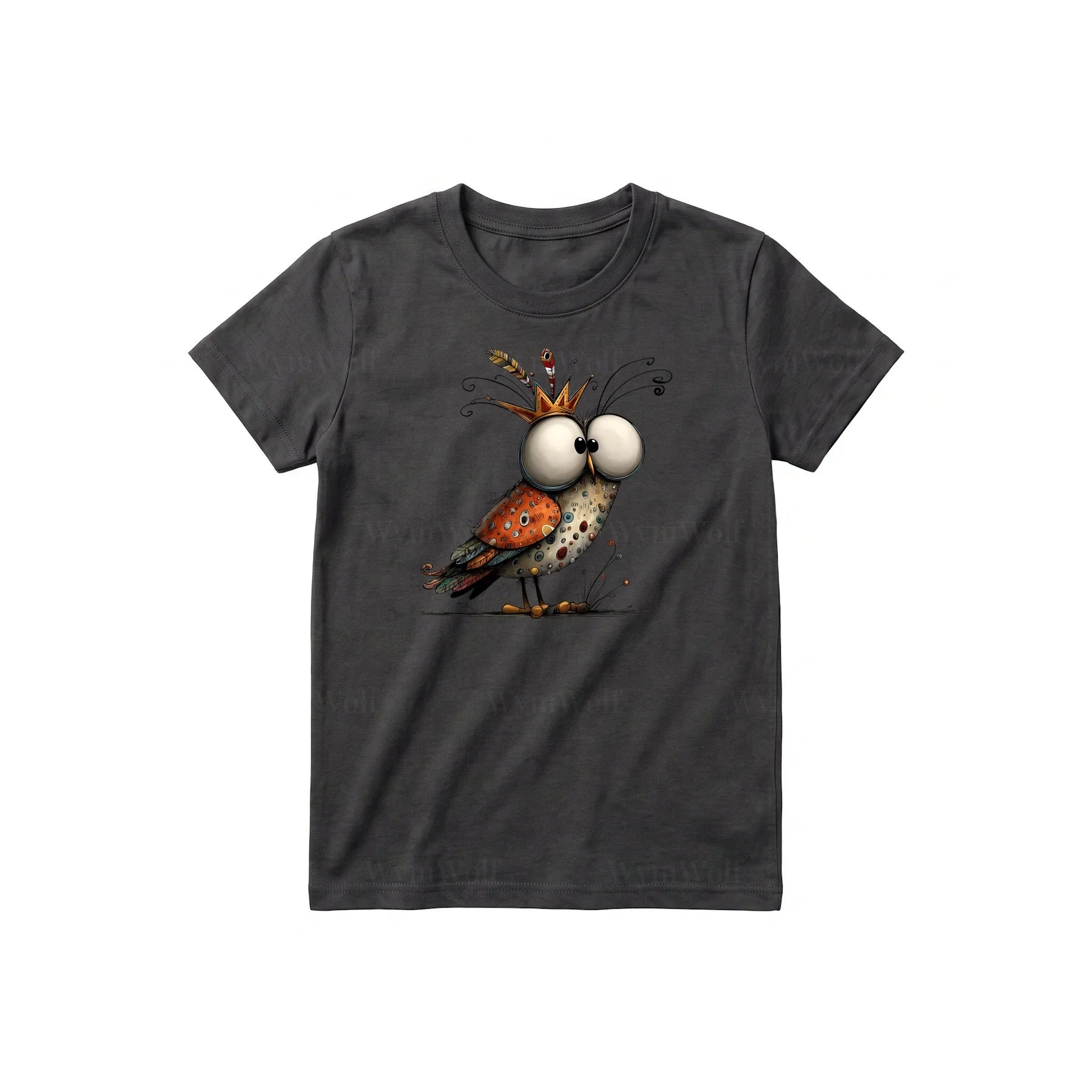 T-shirt Quirky Bird graphic 0048 - Dark Gray