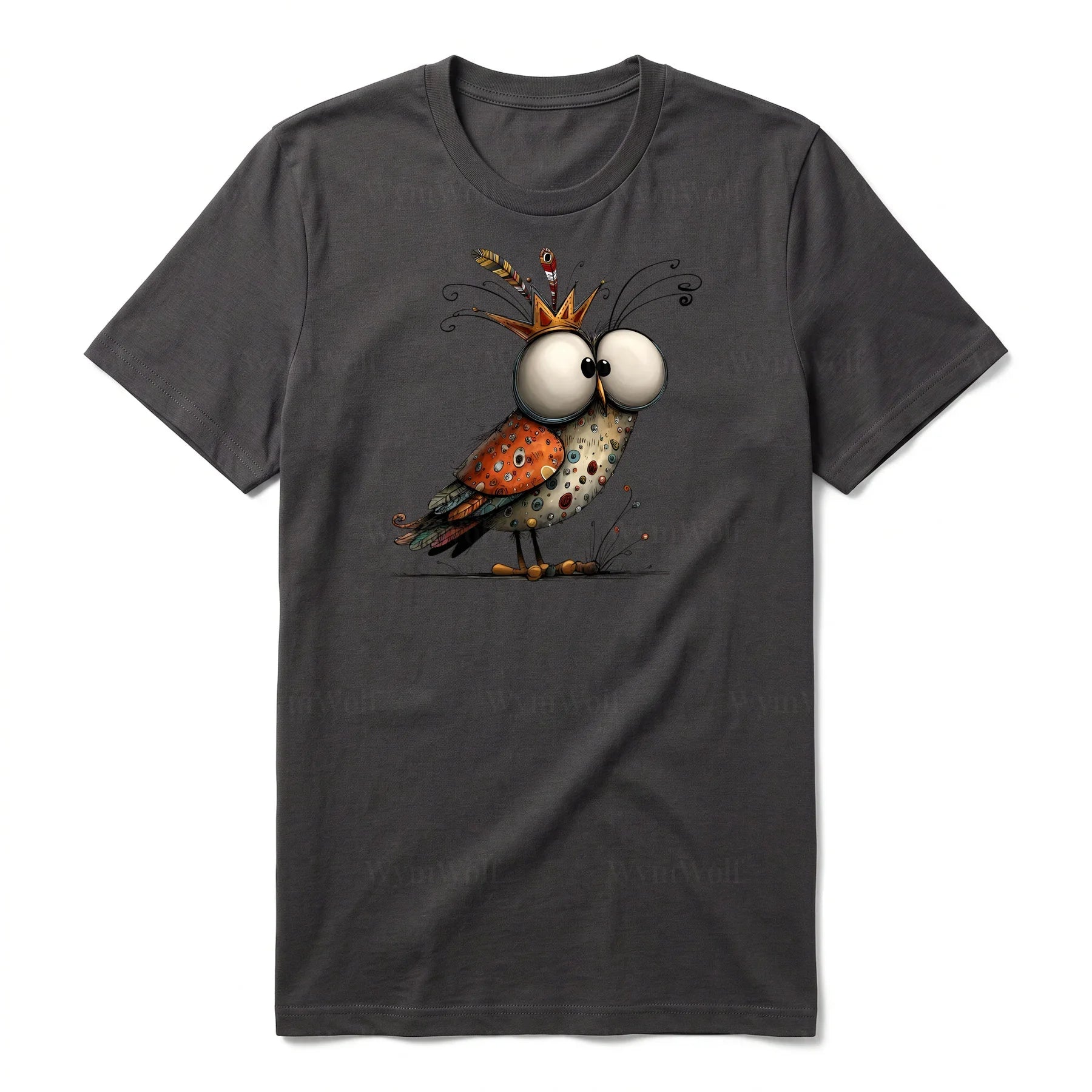 T-shirt Quirky Bird graphic 0048 - Dark Gray