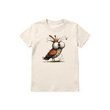 T-shirt Quirky Bird graphic 0048 - Natural