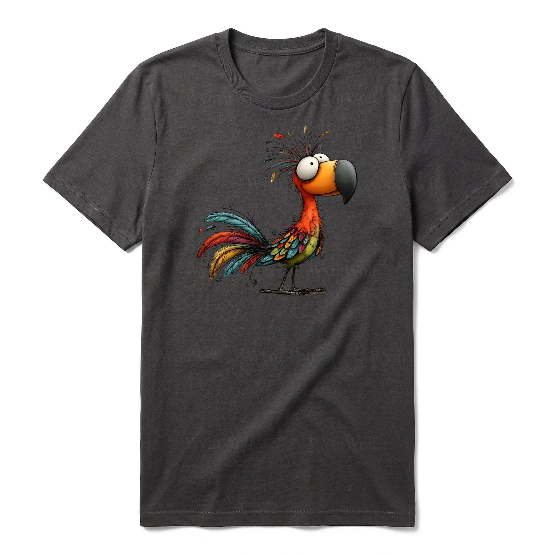 T-shirt Quirky Bird graphic 0049 - Dark Gray