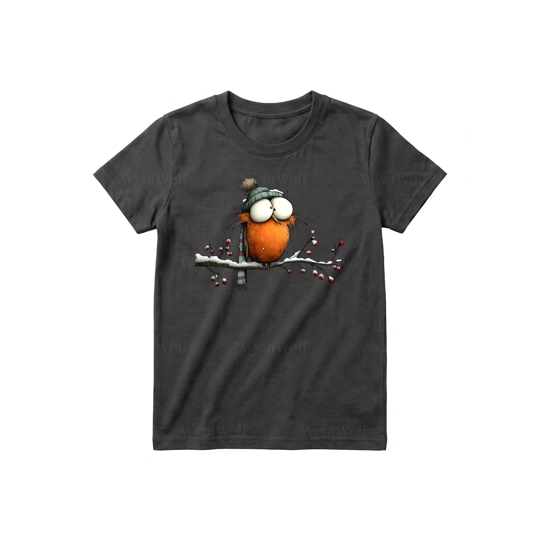 T-shirt Quirky Bird graphic 0050 - Dark Gray