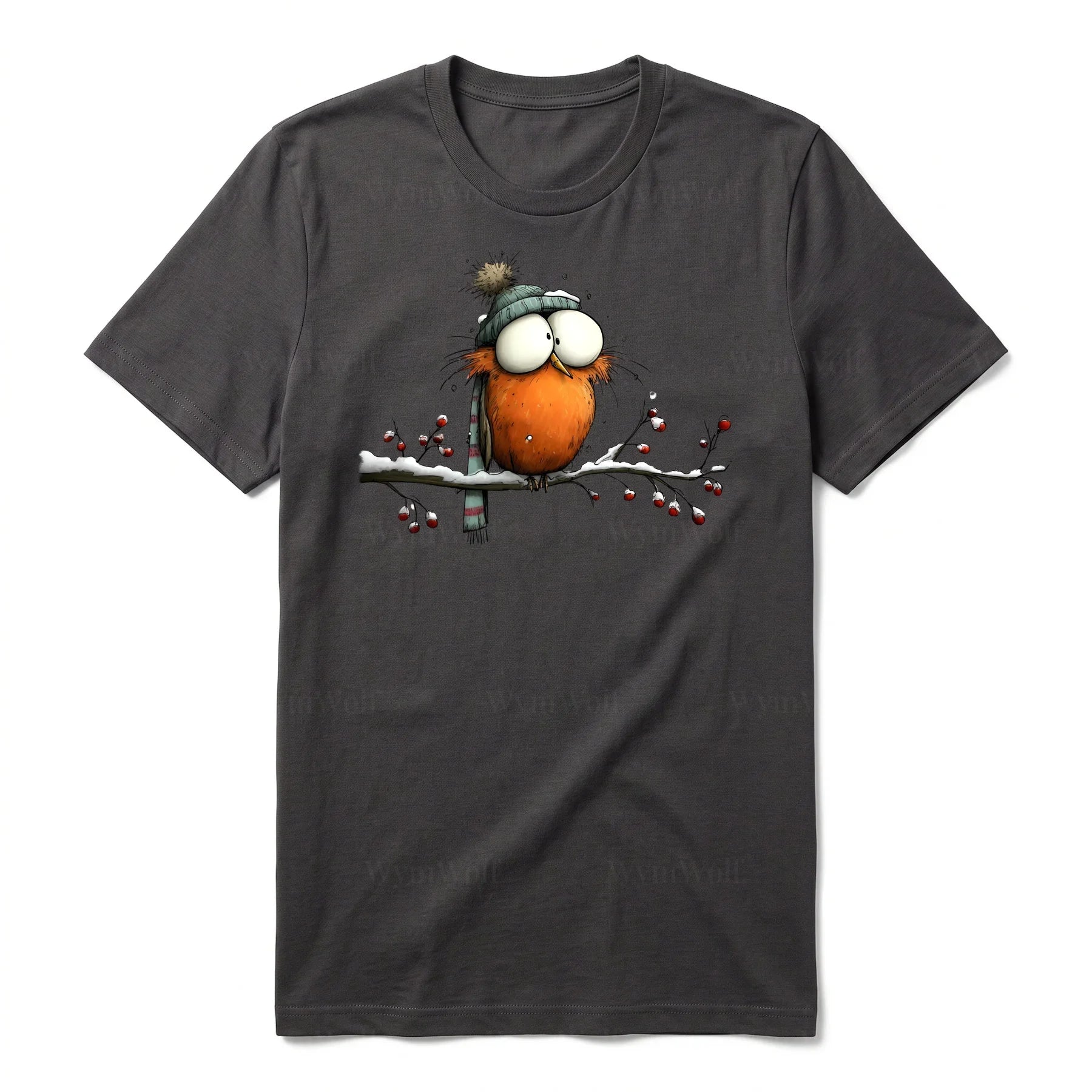 T-shirt Quirky Bird graphic 0050 - Dark Gray
