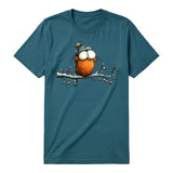 T-shirt Quirky Bird graphic 0050 - Deep Teal