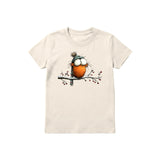 T-shirt Quirky Bird graphic 0050 - Natural