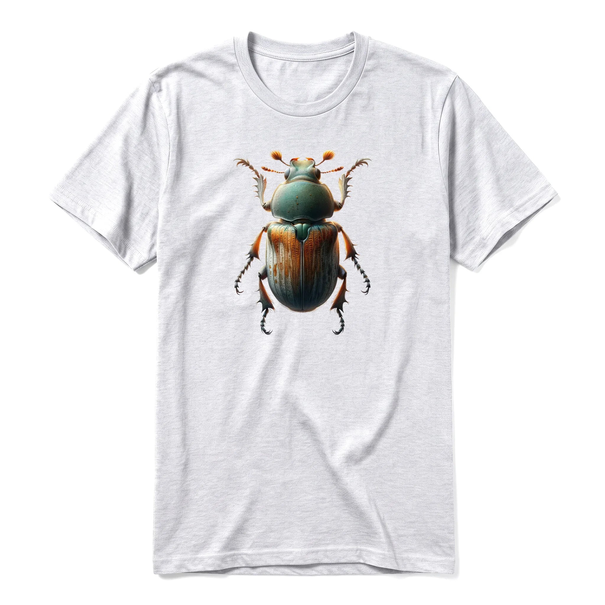 A ash grey short-sleeve crewneck t-shirt for adult featuring a graphic of a arthropods animal on the front.