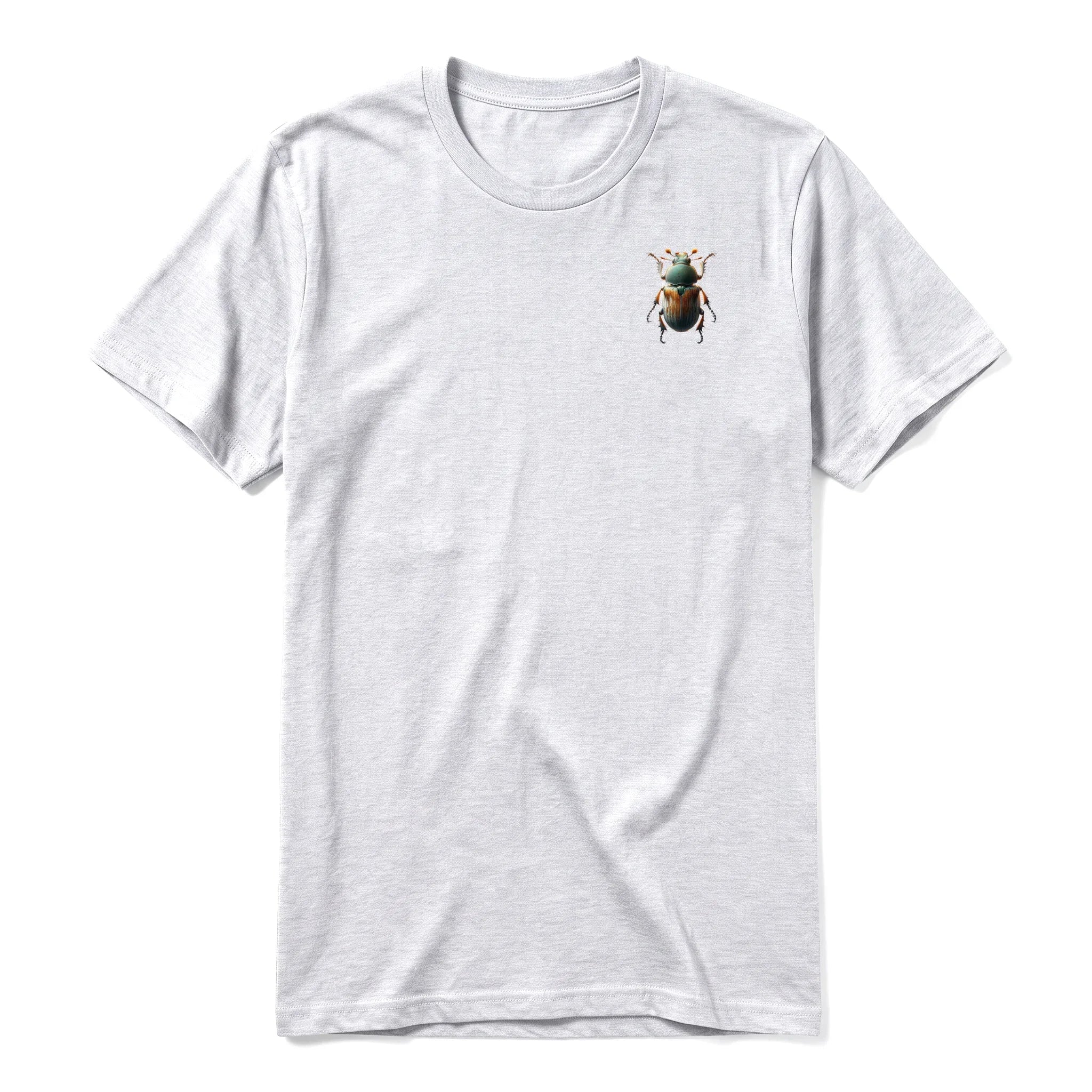 A ash grey short-sleeve crewneck t-shirt for adult featuring a graphic of a arthropods animal on the left chest.
