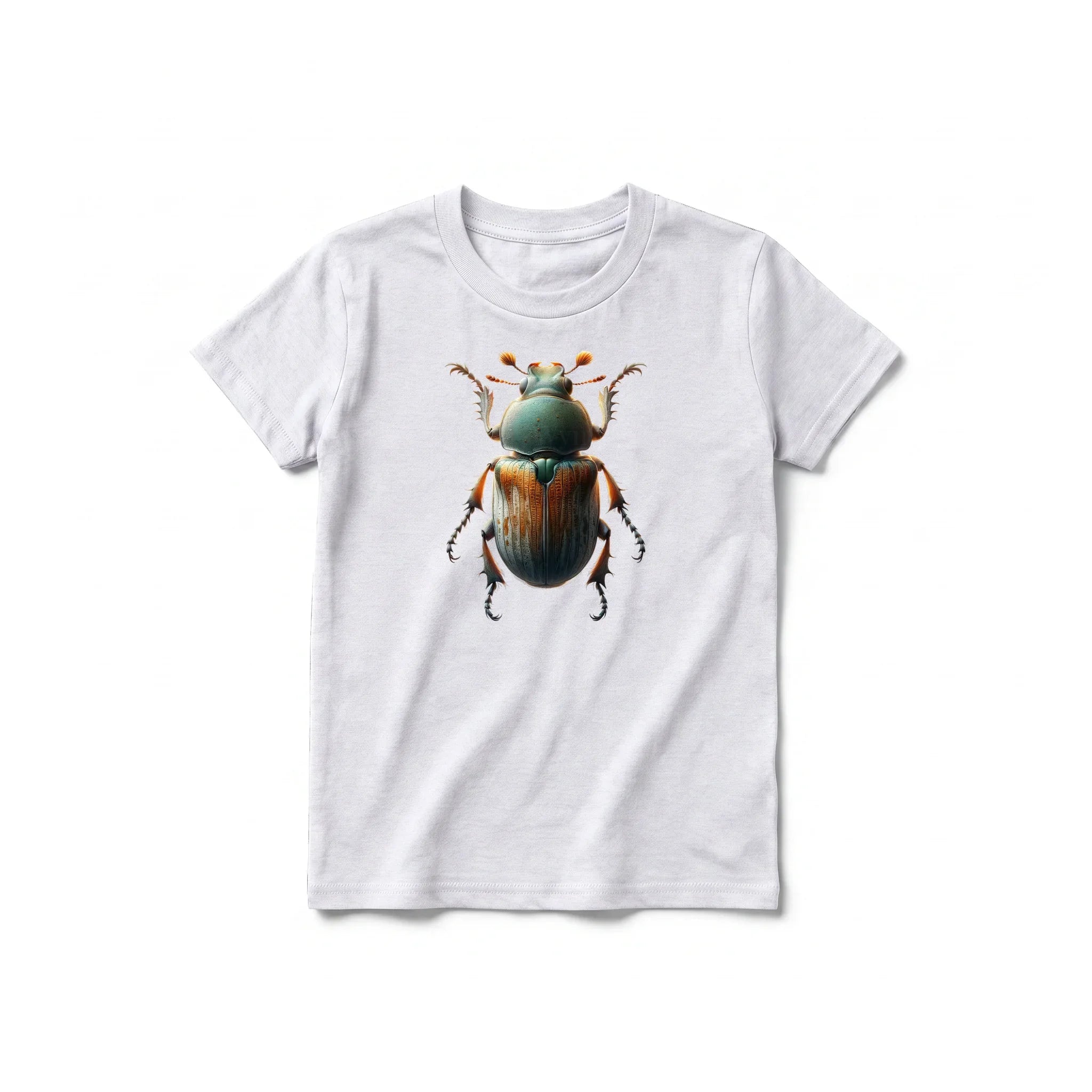 A ash grey short-sleeve crewneck t-shirt for youth featuring a graphic of a arthropods animal on the front.