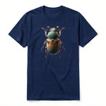 A navy short-sleeve crewneck t-shirt for adult featuring a graphic of a arthropods animal on the front.