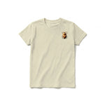 A latte short-sleeve crewneck t-shirt for youth featuring a graphic of a arthropods animal on the left chest.
